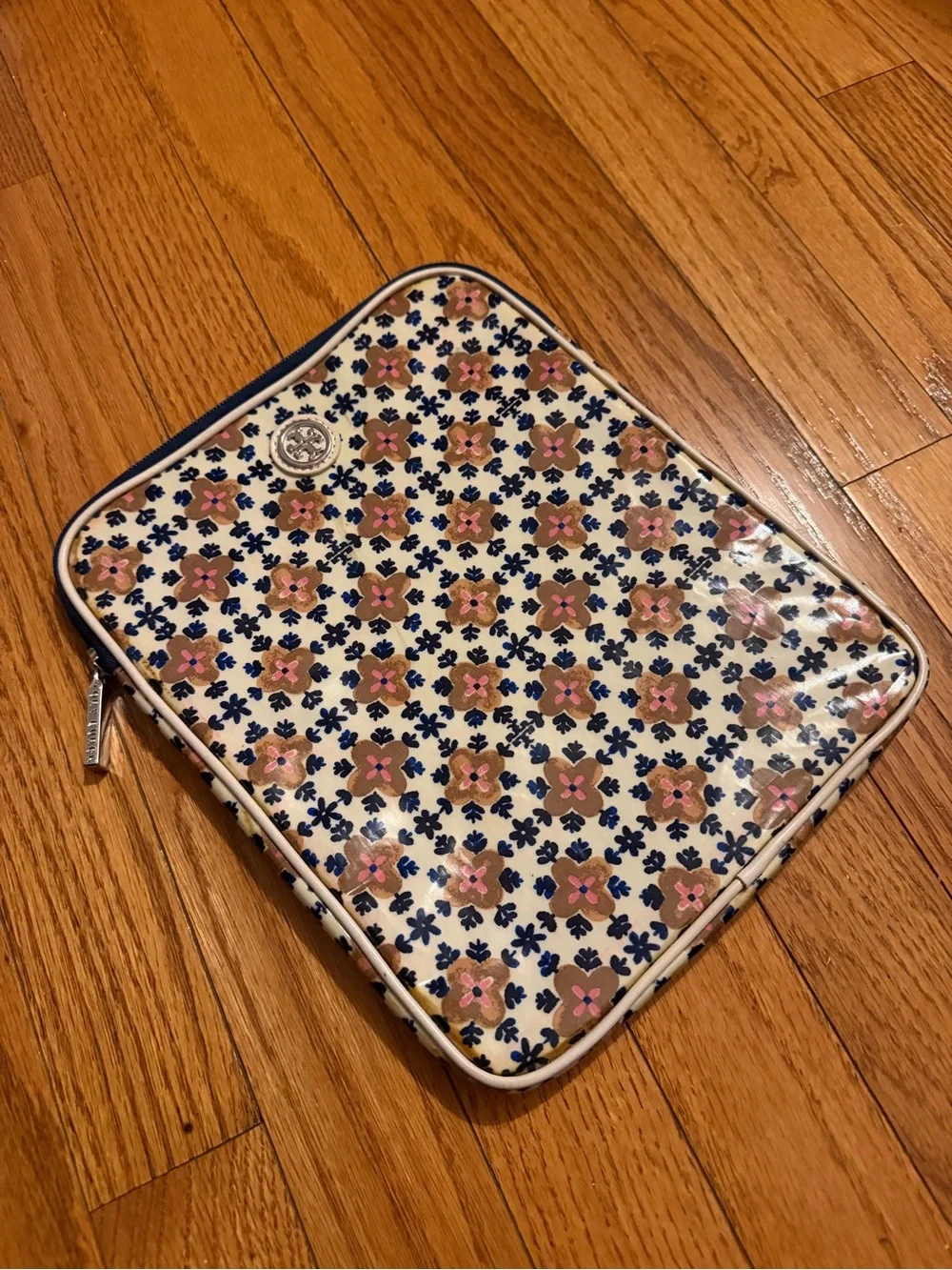 Tory Burch Floral Coated Canvas Tablet iPad Sleeve Pouch